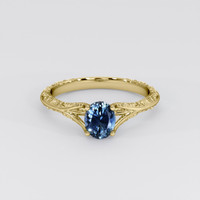 1.17 Ct. Blue Sapphire Ring, 14K Yellow Gold 1