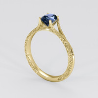 1.17 Ct. Blue Sapphire Ring, 14K Yellow Gold 2