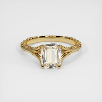 2.07 Ct. Peach Sapphire Ring, 14K Yellow Gold 1