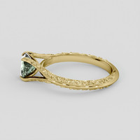 1.00 Ct. Green Sapphire Ring, 14K Yellow Gold 4