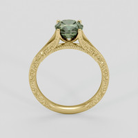 2.00 Ct. Brownish Green Sapphire Ring, 14K Yellow Gold 3