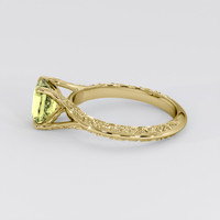 1.21 Ct. Yellowish Green Sapphire Ring, 14K Yellow Gold 4