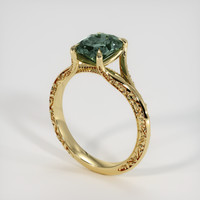 1.60 Ct. Bluish Green Sapphire Ring, 14K Yellow Gold 2