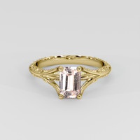 1.50 Ct. Peach Sapphire Ring, 14K Yellow Gold 1