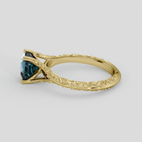 1.56 Ct. Greenish Blue Sapphire Ring, 14K Yellow Gold 4