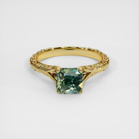 2.02 Ct. Bluish Green Sapphire Ring, 14K Yellow Gold 1