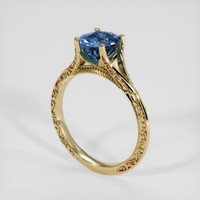 2.05 Ct. Greenish Blue Sapphire Ring, 14K Yellow Gold 2