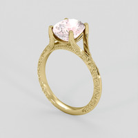 3.59 Ct. Pink Sapphire Ring, 14K Yellow Gold 2