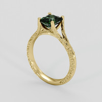 1.38 Ct. Green Sapphire Ring, 14K Yellow Gold 2