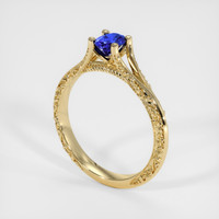 0.45 Ct. Blue Sapphire Ring, 14K Yellow Gold 2
