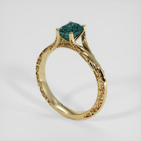 1.51 Ct. Bluish Green Sapphire Ring, 14K Yellow Gold 2