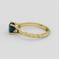 1.03 Ct. Bluish Green Sapphire Ring, 14K Yellow Gold 4