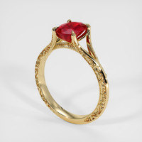 1.32 Ct. Ruby Ring, 14K Yellow Gold 2