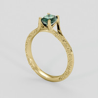 1.21 Ct. Bluish Green Sapphire Ring, 14K Yellow Gold 2