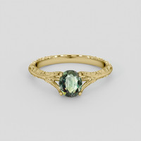 1.14 Ct. Color Change Sapphire Ring, 14K Yellow Gold 1