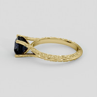 2.01 Ct. Greenish Blue Sapphire Ring, 14K Yellow Gold 4