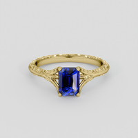 1.35 Ct. Blue Sapphire Ring, 14K Yellow Gold 1