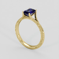 1.35 Ct. Blue Sapphire Ring, 14K Yellow Gold 2