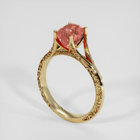 2.56 Ct. Padparadscha Sapphire Ring, 14K Yellow Gold 2
