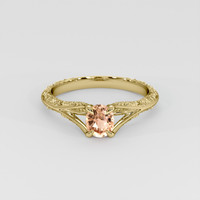 0.62 Ct. Padparadscha Sapphire Ring, 14K Yellow Gold 1
