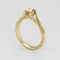 0.62 Ct. Padparadscha Sapphire Ring, 14K Yellow Gold 2