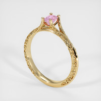 0.23 Ct. Pink Sapphire Ring, 14K Yellow Gold 2