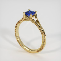 0.65 Ct. Blue Sapphire Ring, 14K Yellow Gold 2