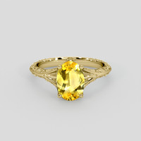 2.04 Ct. Yellow Sapphire Ring, 14K Yellow Gold 1