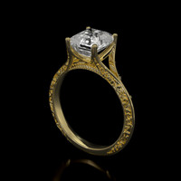 2.52 Ct. White Sapphire Ring, 14K Yellow Gold 2