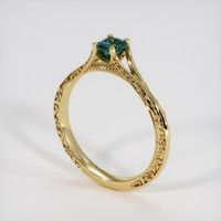 0.67 Ct. Bluish Green Sapphire Ring, 14K Yellow Gold 2