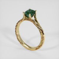 1.30 Ct. Bluish Green Sapphire Ring, 14K Yellow Gold 2
