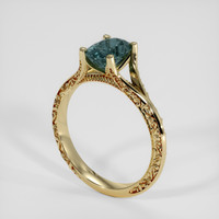 1.44 Ct. Greenish Blue Sapphire Ring, 14K Yellow Gold 2
