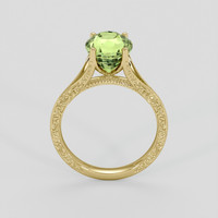 3.44 Ct. Yellowish Green Sapphire Ring, 14K Yellow Gold 3