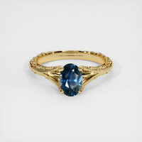 0.89 Ct. Sapphire Ring, 14K Yellow Gold 1