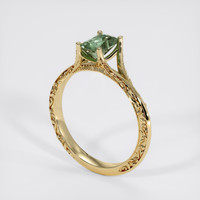 1.10 Ct. Green Sapphire Ring, 14K Yellow Gold 2
