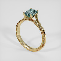 1.43 Ct. Greenish Blue Sapphire Ring, 14K Yellow Gold 2