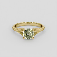 1.93 Ct. Greenish Yellow Sapphire Ring, 14K Yellow Gold 1