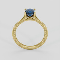 1.18 Ct. Greenish Blue Sapphire Ring, 18K Yellow Gold 3