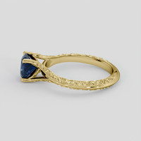 1.07 Ct. Blue Sapphire Ring, 18K Yellow Gold 4