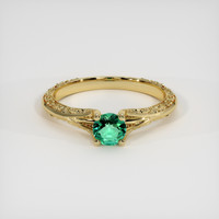 0.28 Ct. Emerald Ring, 18K Yellow Gold 1