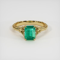 1.64 Ct. Emerald Ring, 18K Yellow Gold 1