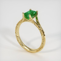 0.98 Ct. Emerald Ring, 18K Yellow Gold 2