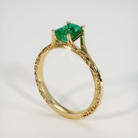 1.12 Ct. Emerald Ring, 18K Yellow Gold 2