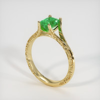 0.97 Ct. Emerald Ring, 18K Yellow Gold 2
