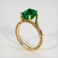 3.32 Ct. Emerald Ring, 18K Yellow Gold 2