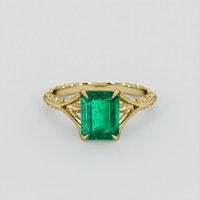 2.22 Ct. Emerald Ring, 18K Yellow Gold 1