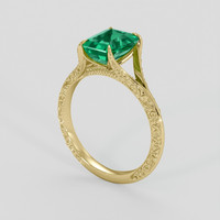 2.22 Ct. Emerald Ring, 18K Yellow Gold 2