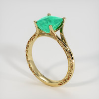 2.18 Ct. Emerald Ring, 18K Yellow Gold 2