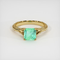 1.33 Ct. Emerald Ring, 18K Yellow Gold 1