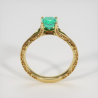 0.62 Ct. Emerald Ring, 18K Yellow Gold 3